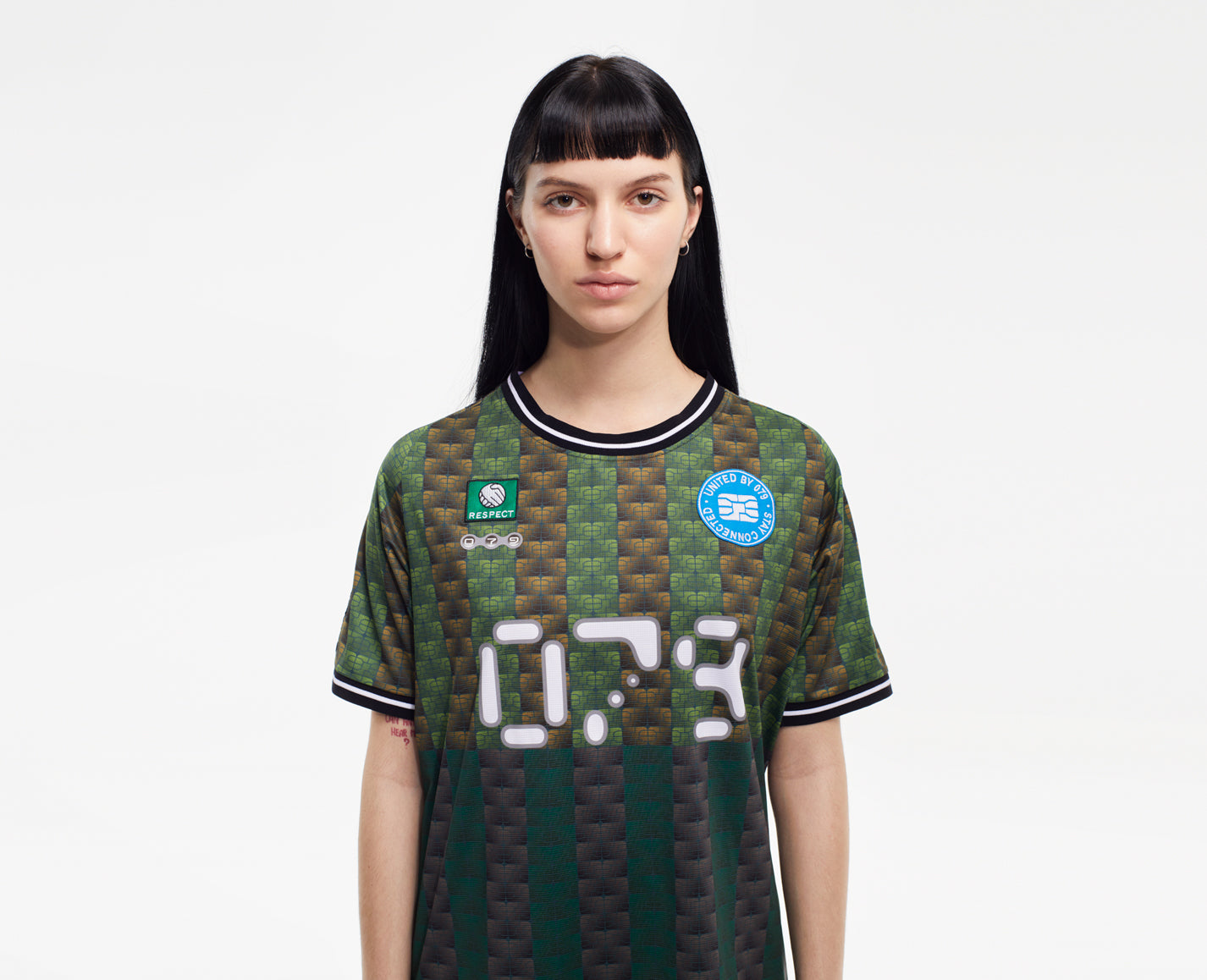 Damen Shirt, braun/grün