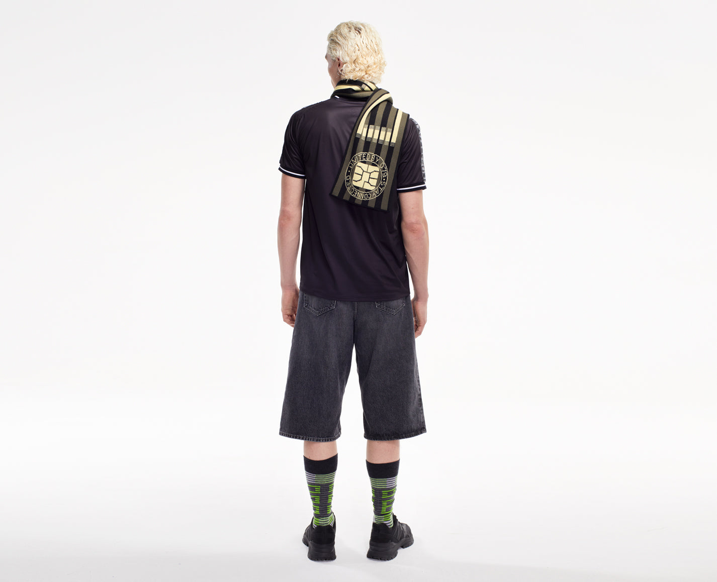 Fussballschal, khaki/gelb