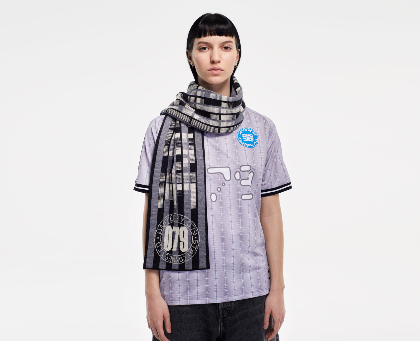 Écharpe de football, noir/gris