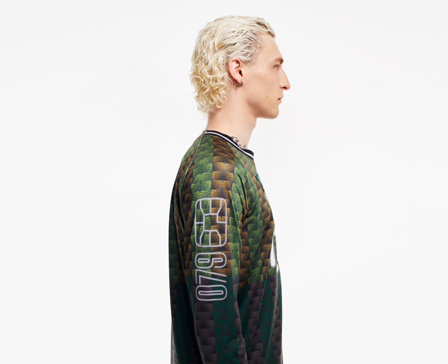 Herren Longsleeve, braun/grün