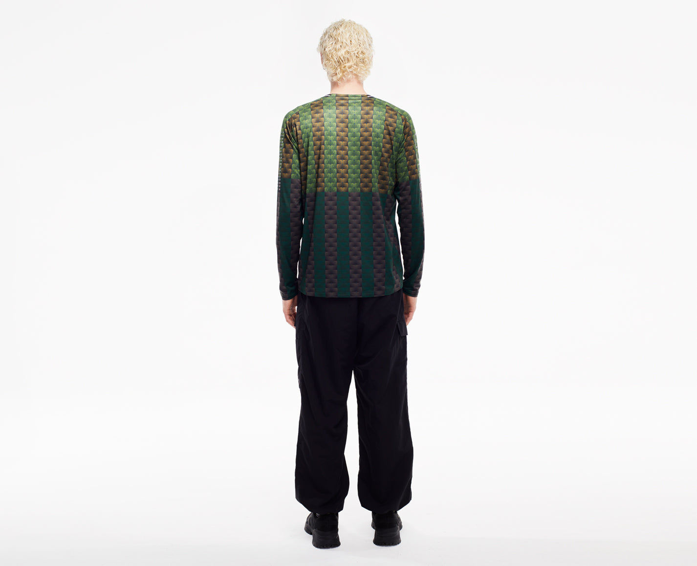 Herren Longsleeve, braun/grün