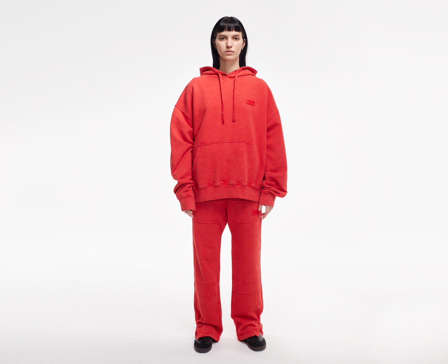 Damen Kapuzenpullover, rot Oversize