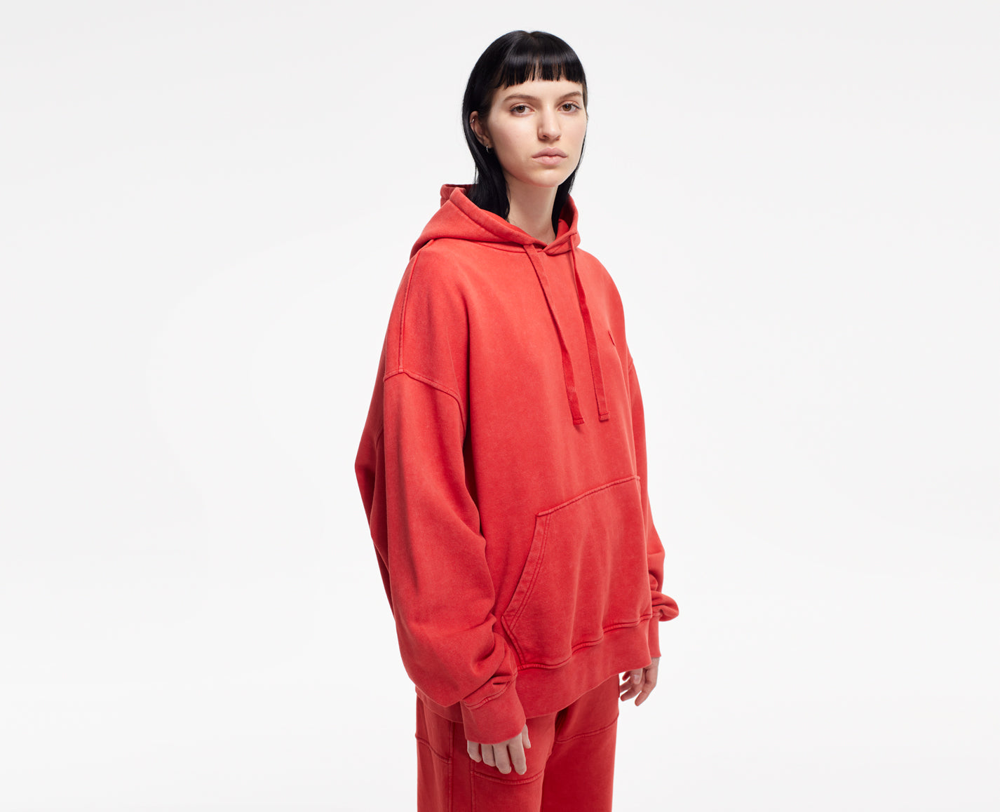 Damen Kapuzenpullover, rot Oversize