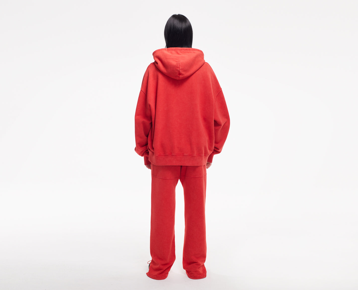 Damen Kapuzenpullover, rot Oversize