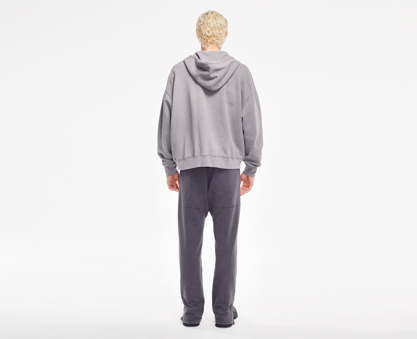 Herren Zipper Hoodie, grau Oversize