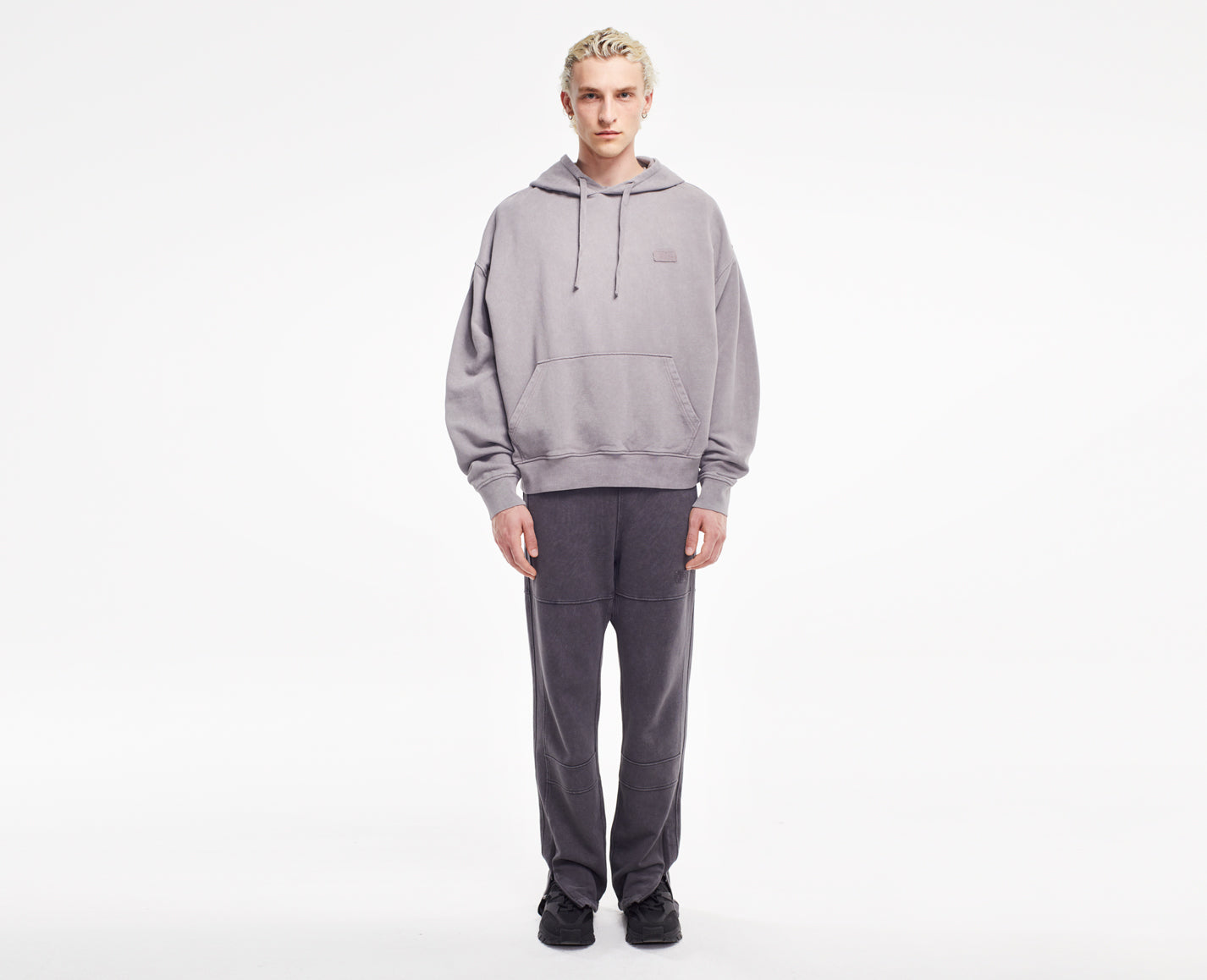 Herren Kapuzenpullover, grau Oversize
