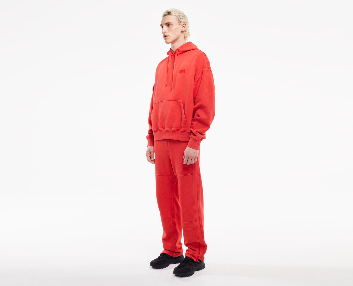 Herren Kapuzenpullover, rot Oversize