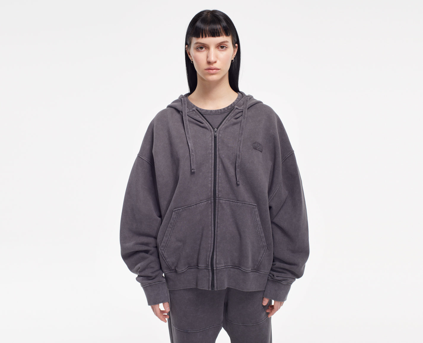 Women's zipper hoodie, black