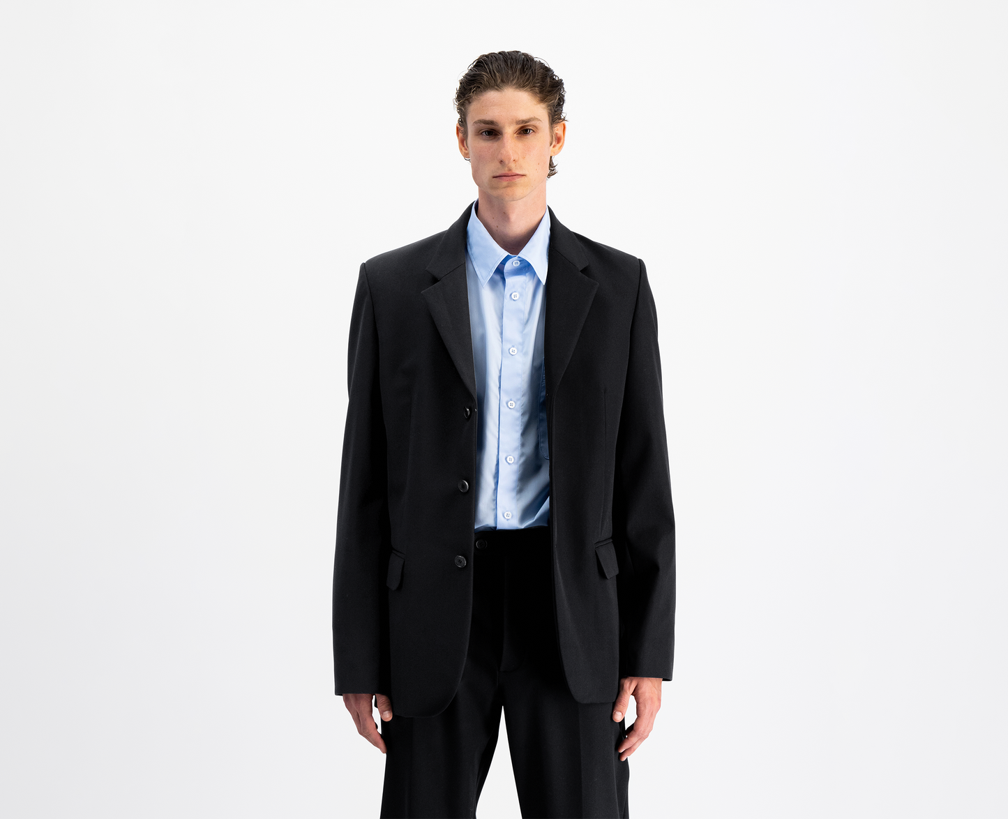 Men's wool blazer, navy blue