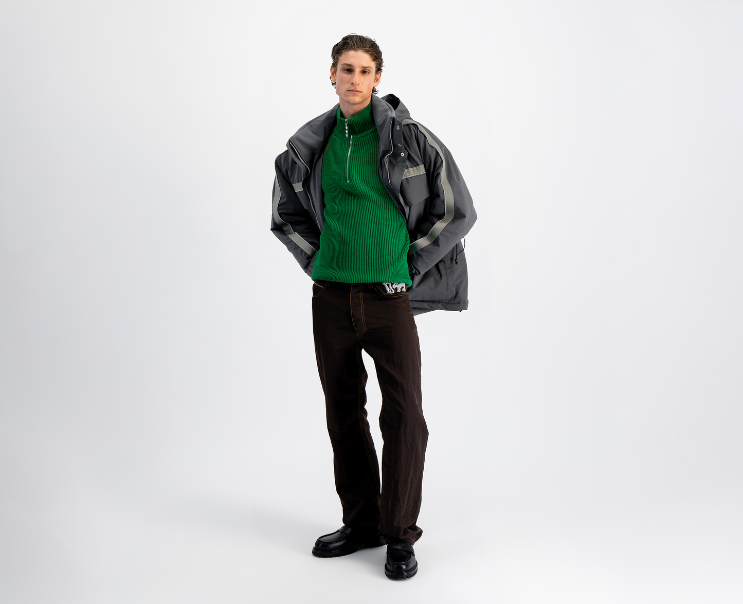 Herren Parka Oversized, anthrazit