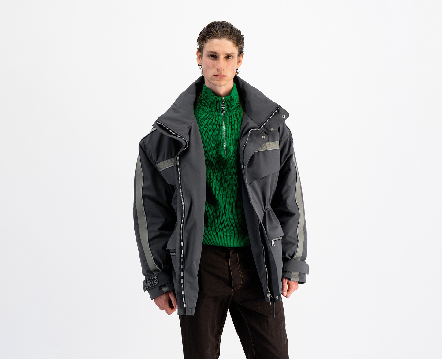 Herren Parka Oversized, anthrazit