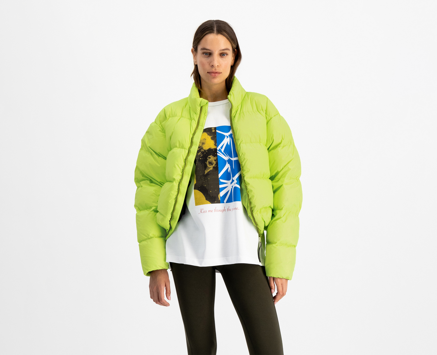 Women's down jacket, lime