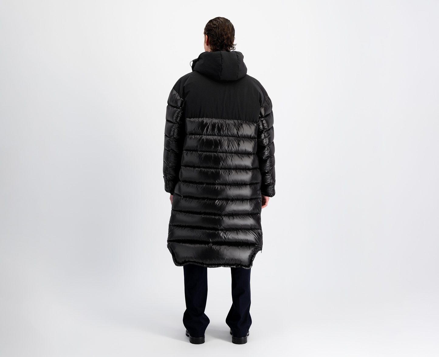 Herren Daunenmantel, schwarz