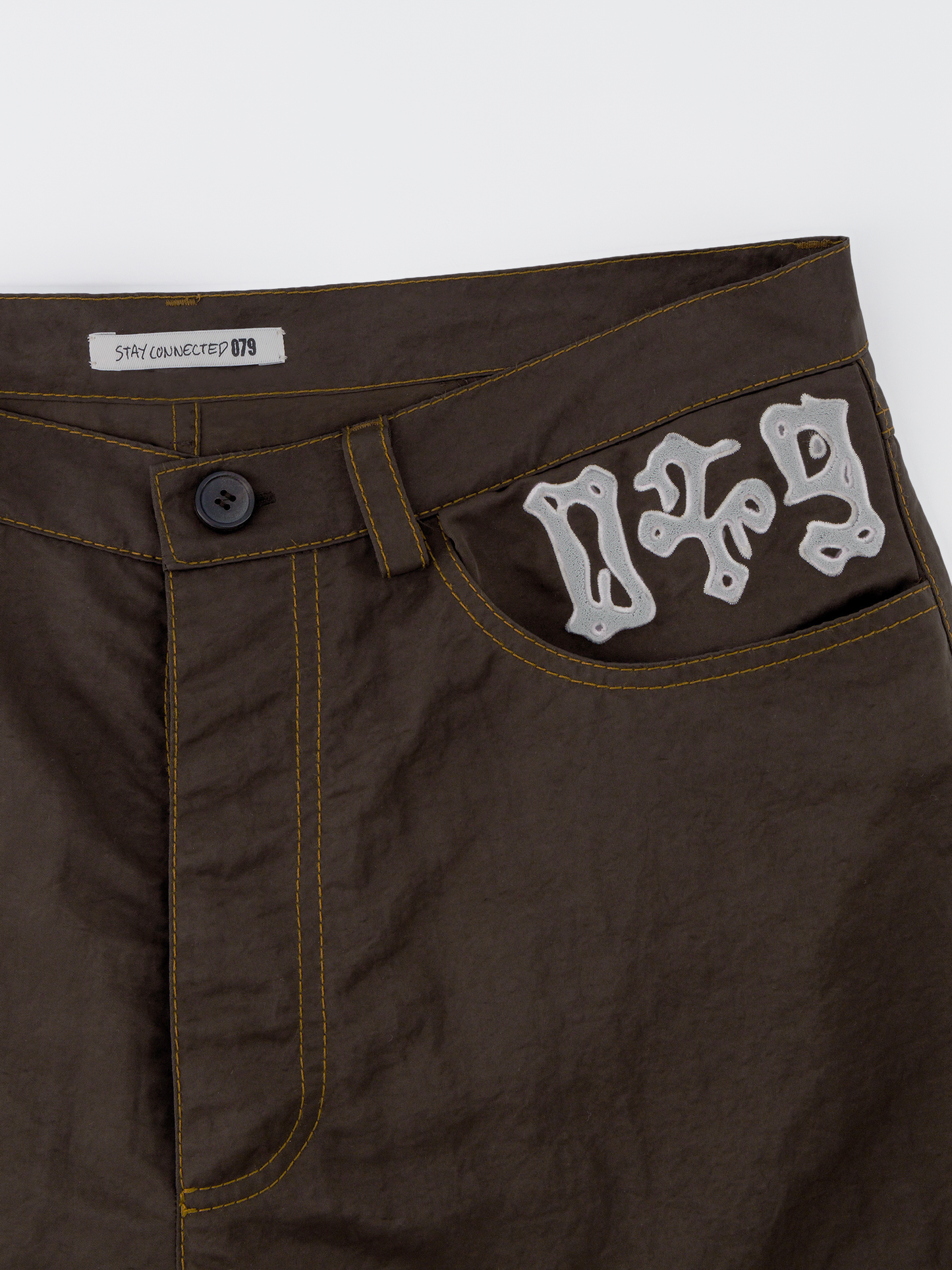 Men's nylon jeans, brown