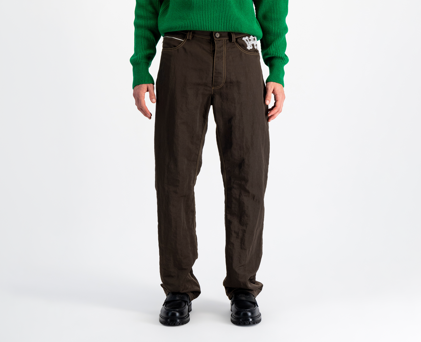 Men's nylon jeans, brown