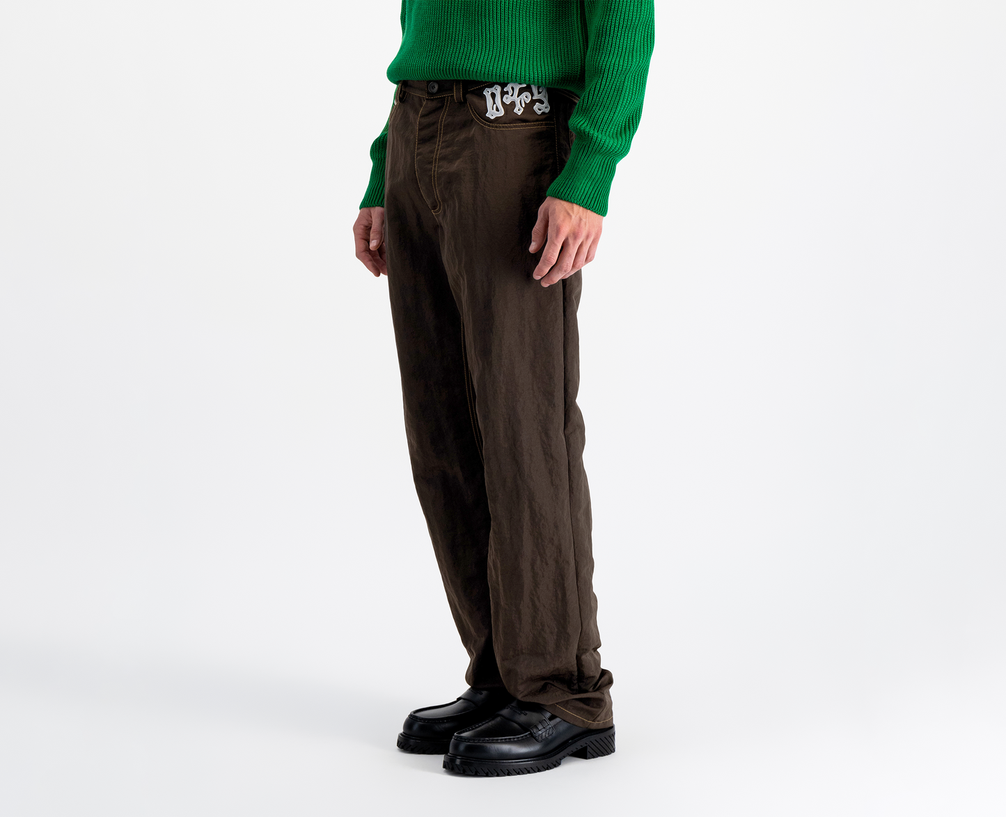 Men's nylon jeans, brown