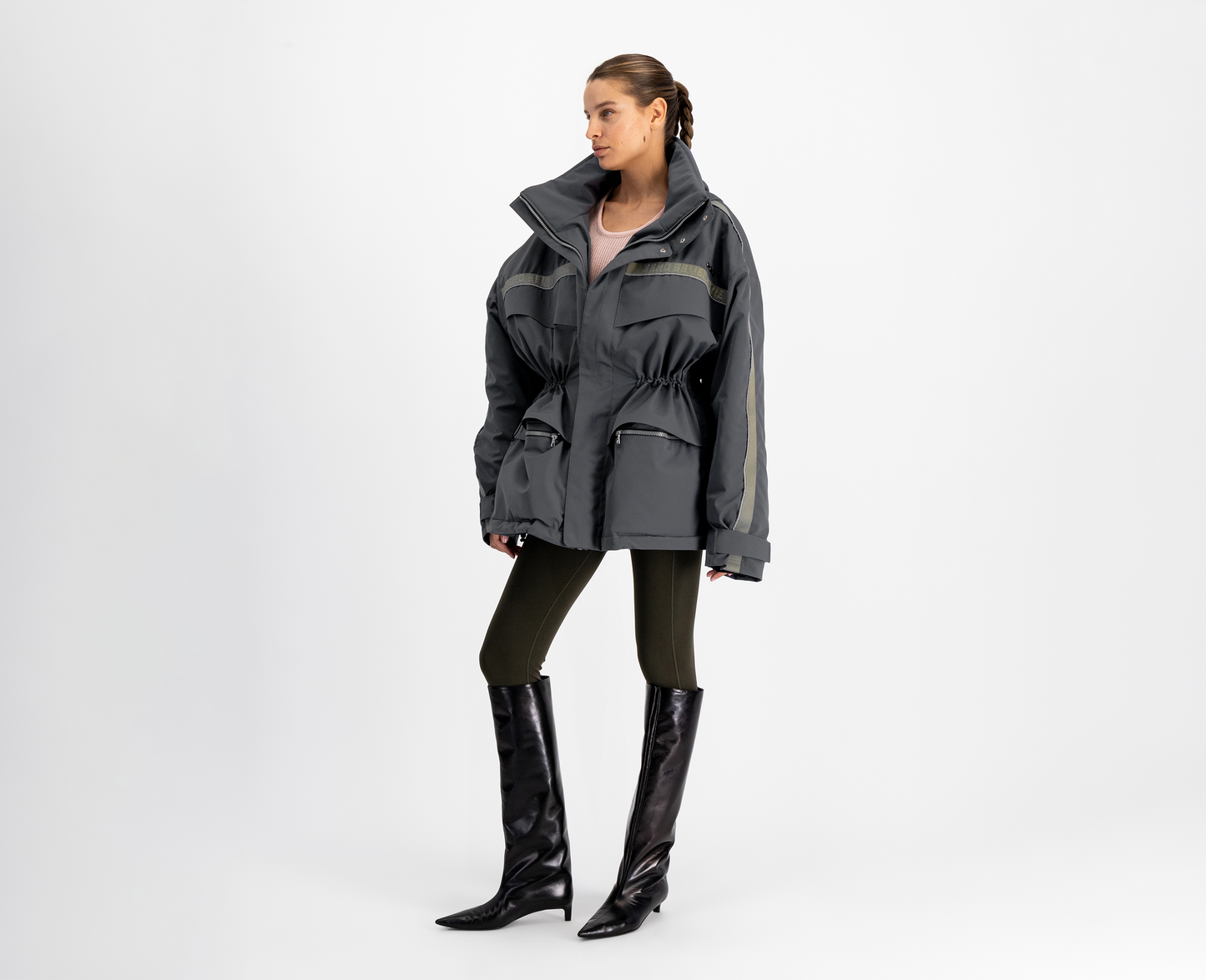 Women's oversized parka, anthracite