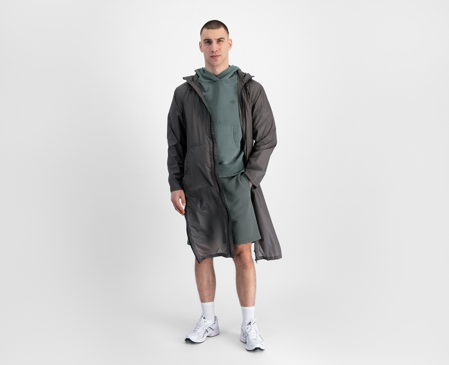 Sweat à capuche 079 pour homme, sauge