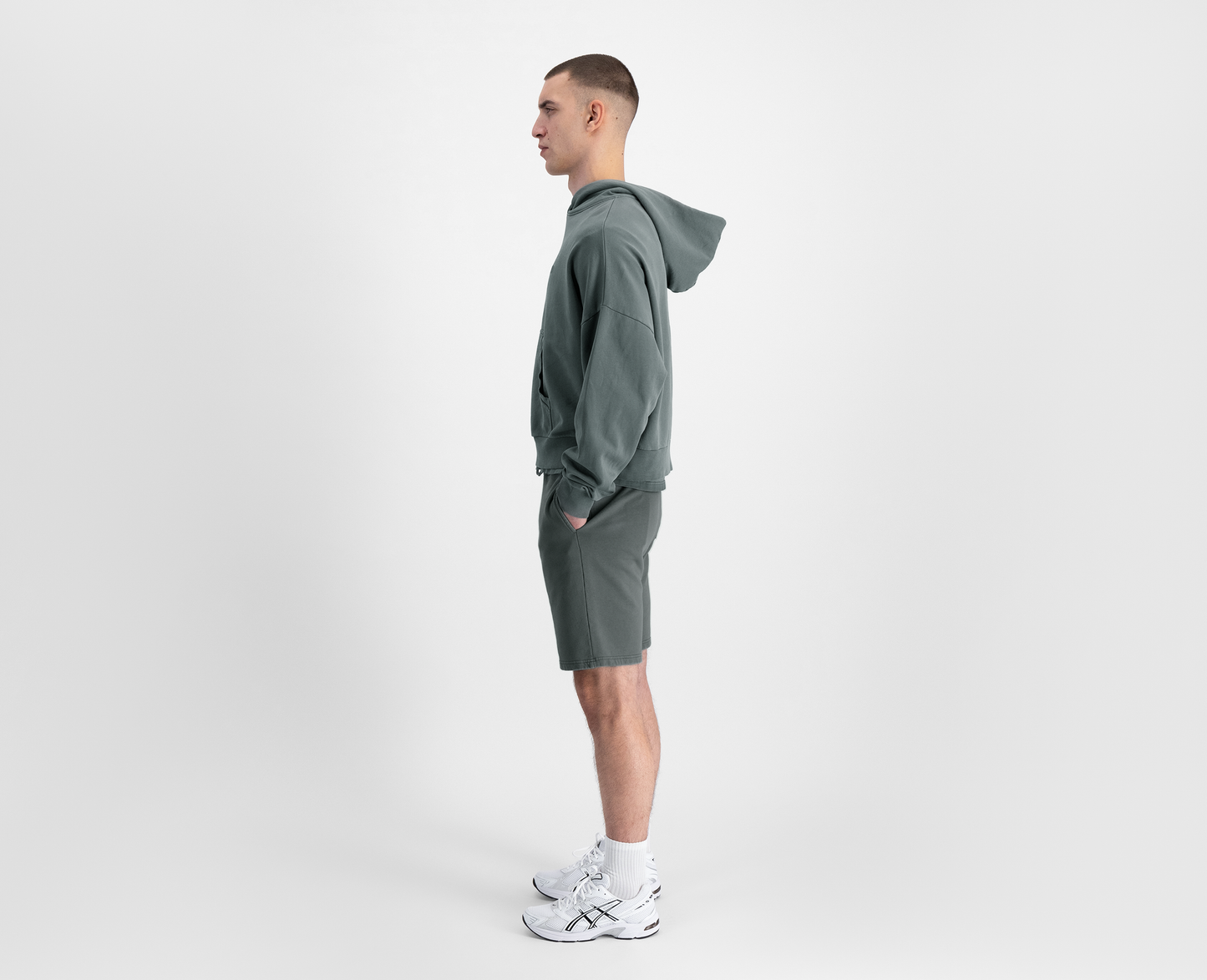 Sweat à capuche 079 pour homme, sauge