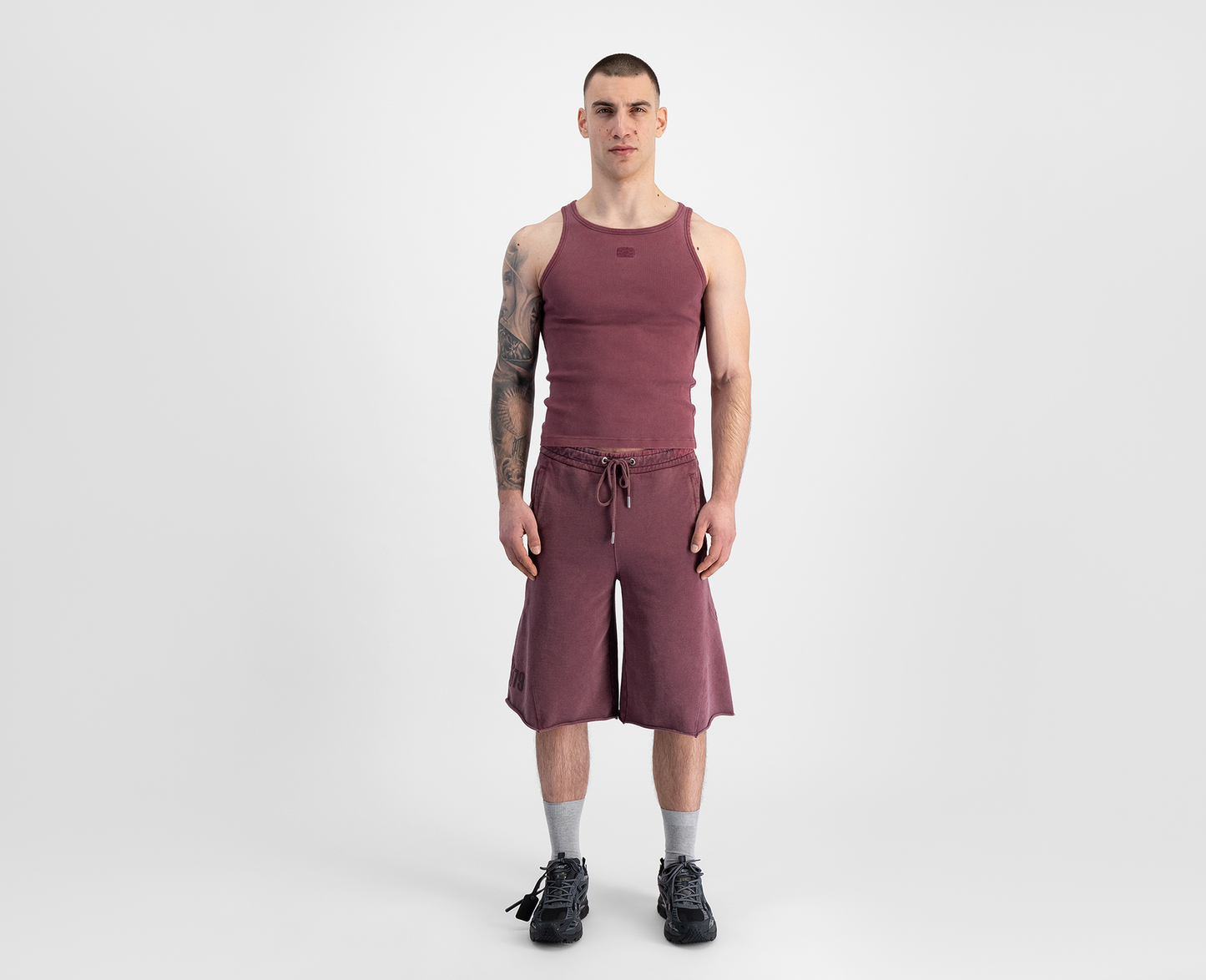 Men's 3/4 jogging pants, bordeaux