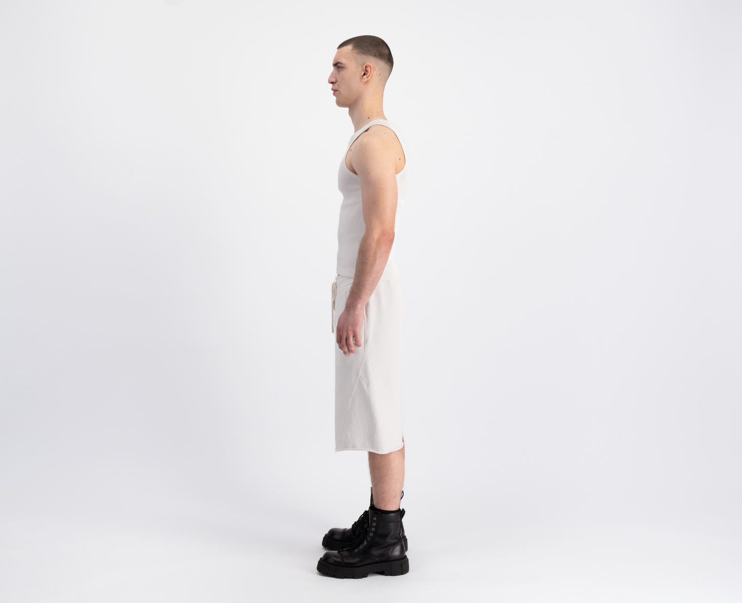 Women's ribbed tank top, off white