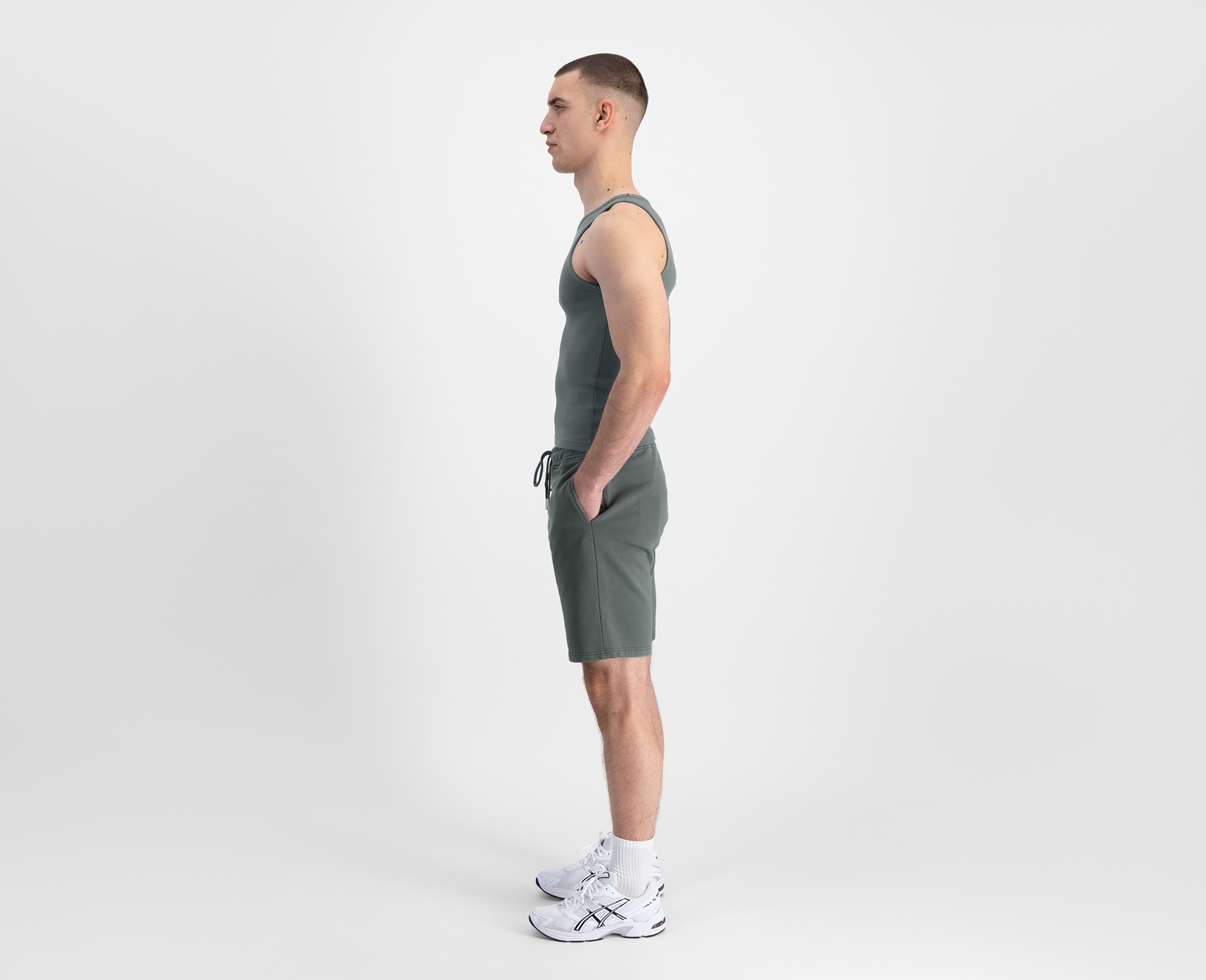 Men's ribbed tank top, sage
