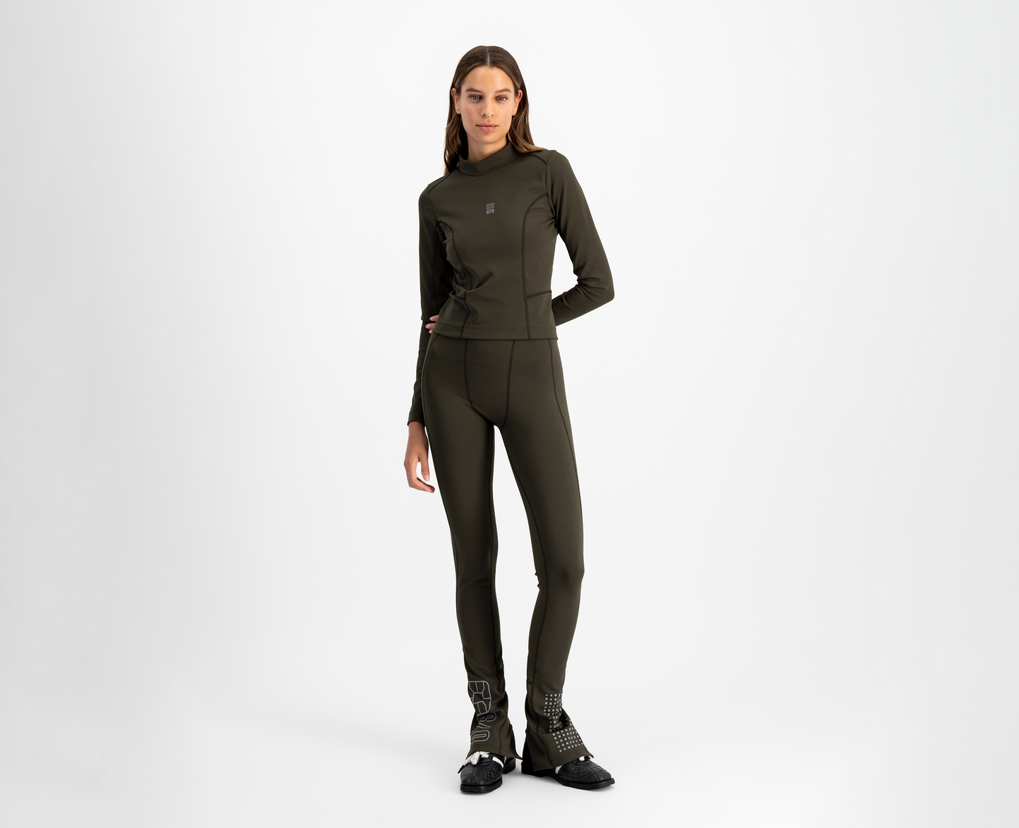 Damen Long Sleeve Top, olive