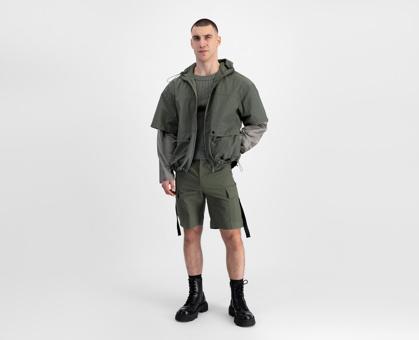 Short cargo pour homme, kaki