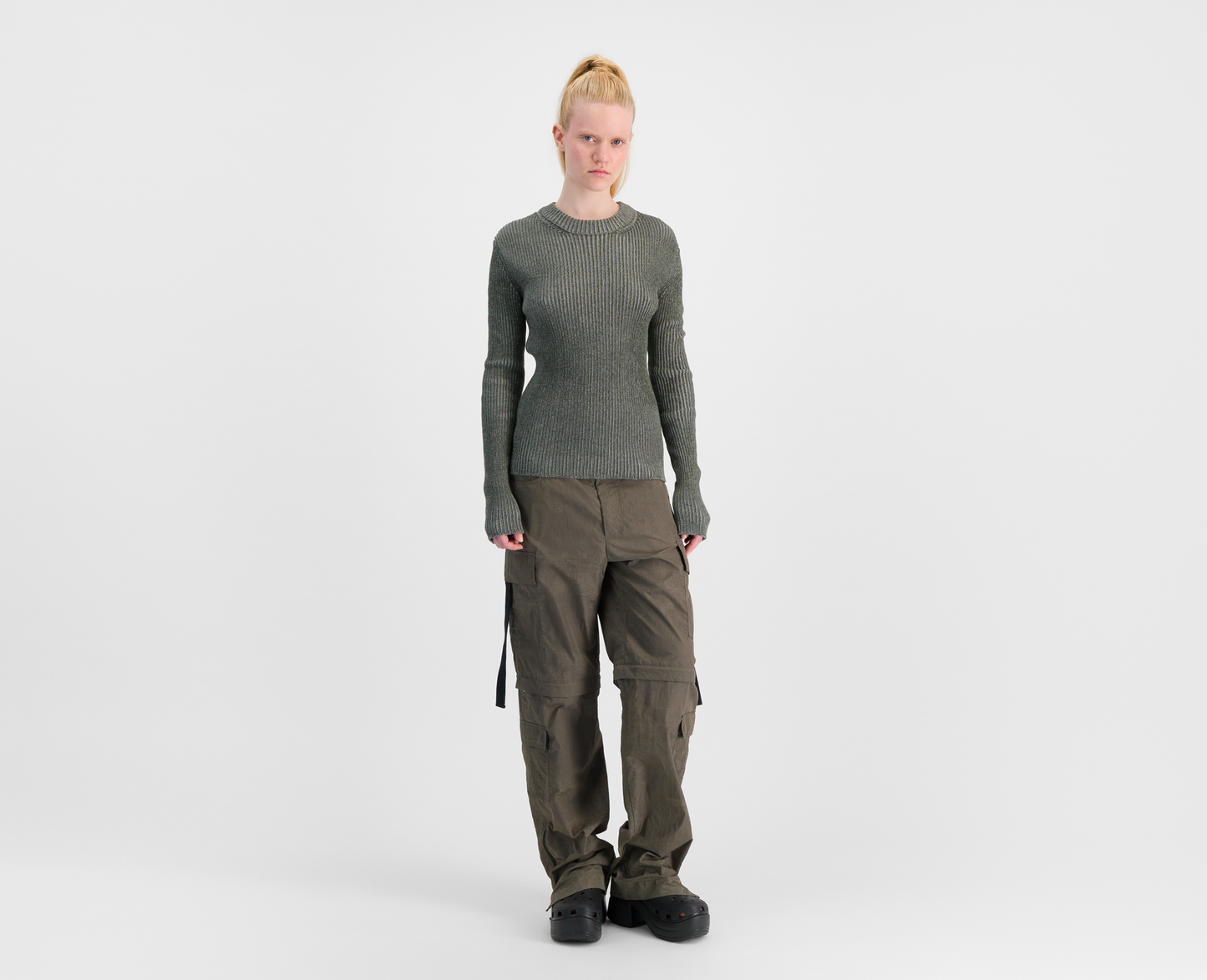 Women's knitted sweater, khaki