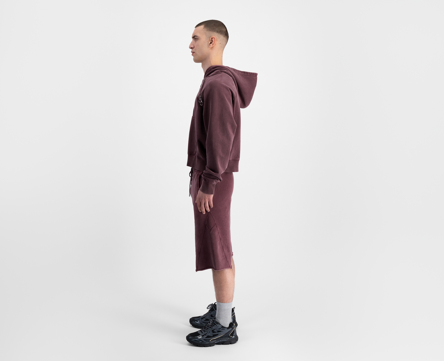 Men's raglan zip hoodie, bordeaux