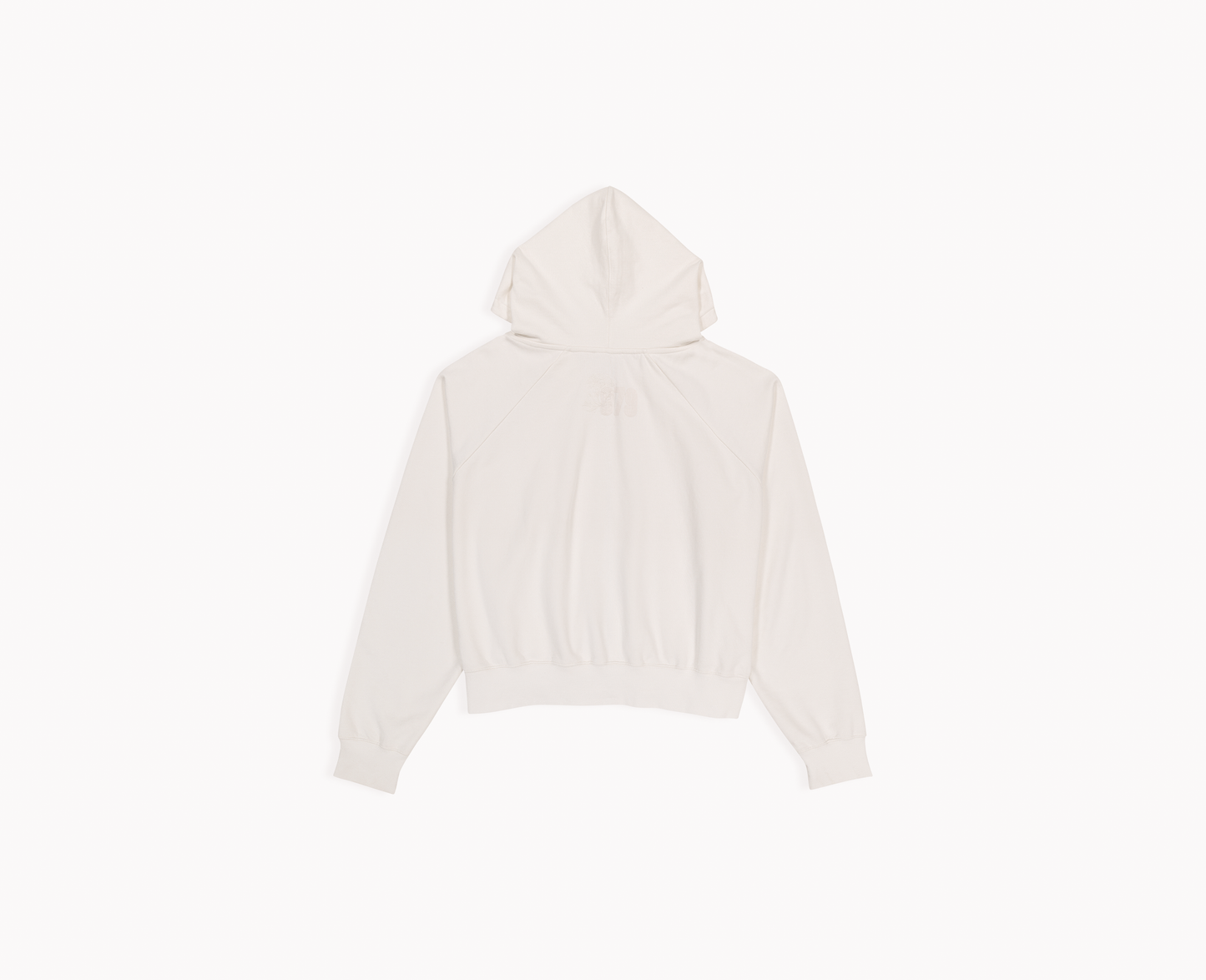 Women's raglan zip hoodie, off white
