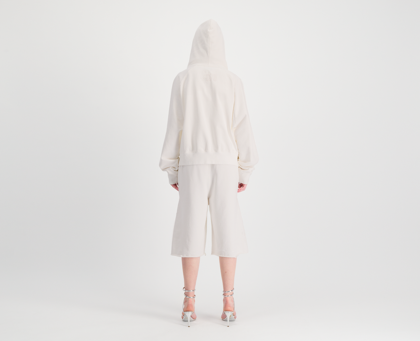 Women's raglan zip hoodie, off white