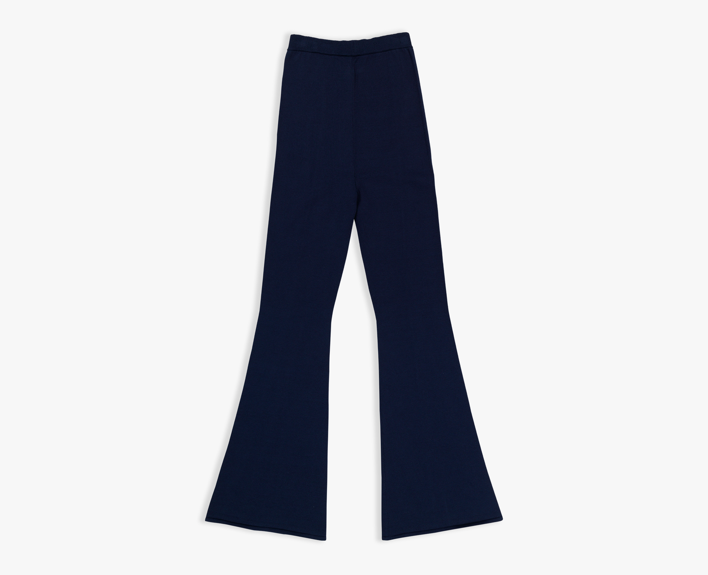 Women's knitted flared trousers, navy