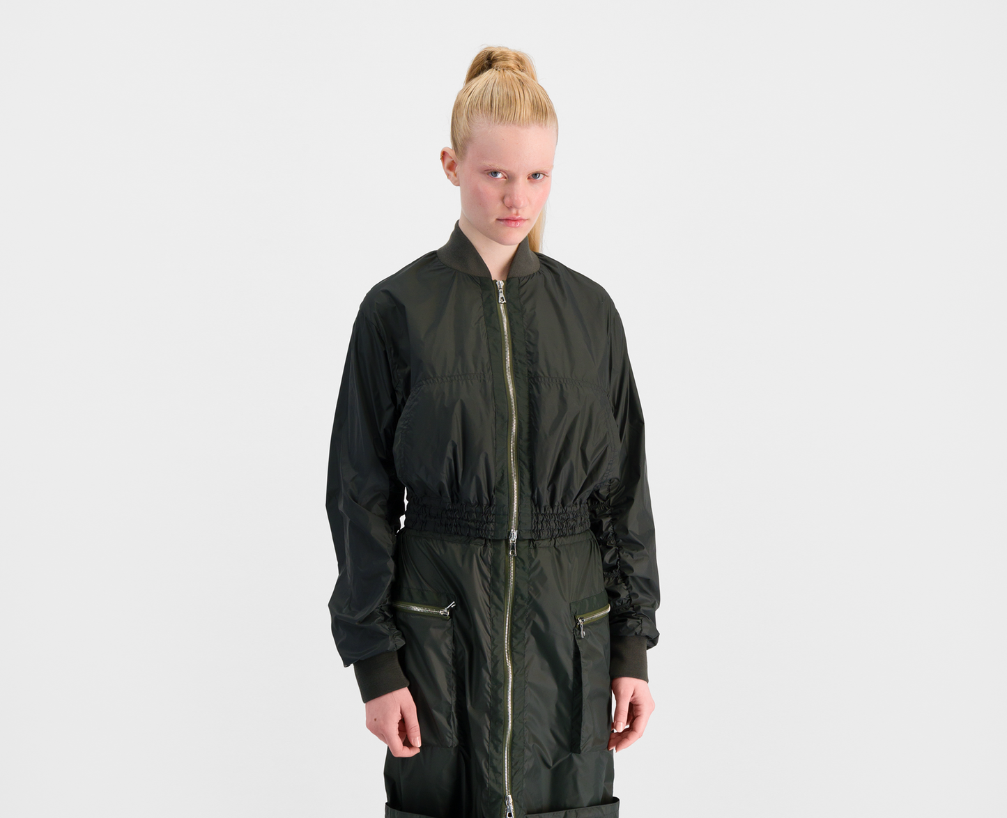 Damen cropped Bomberjacke, khaki