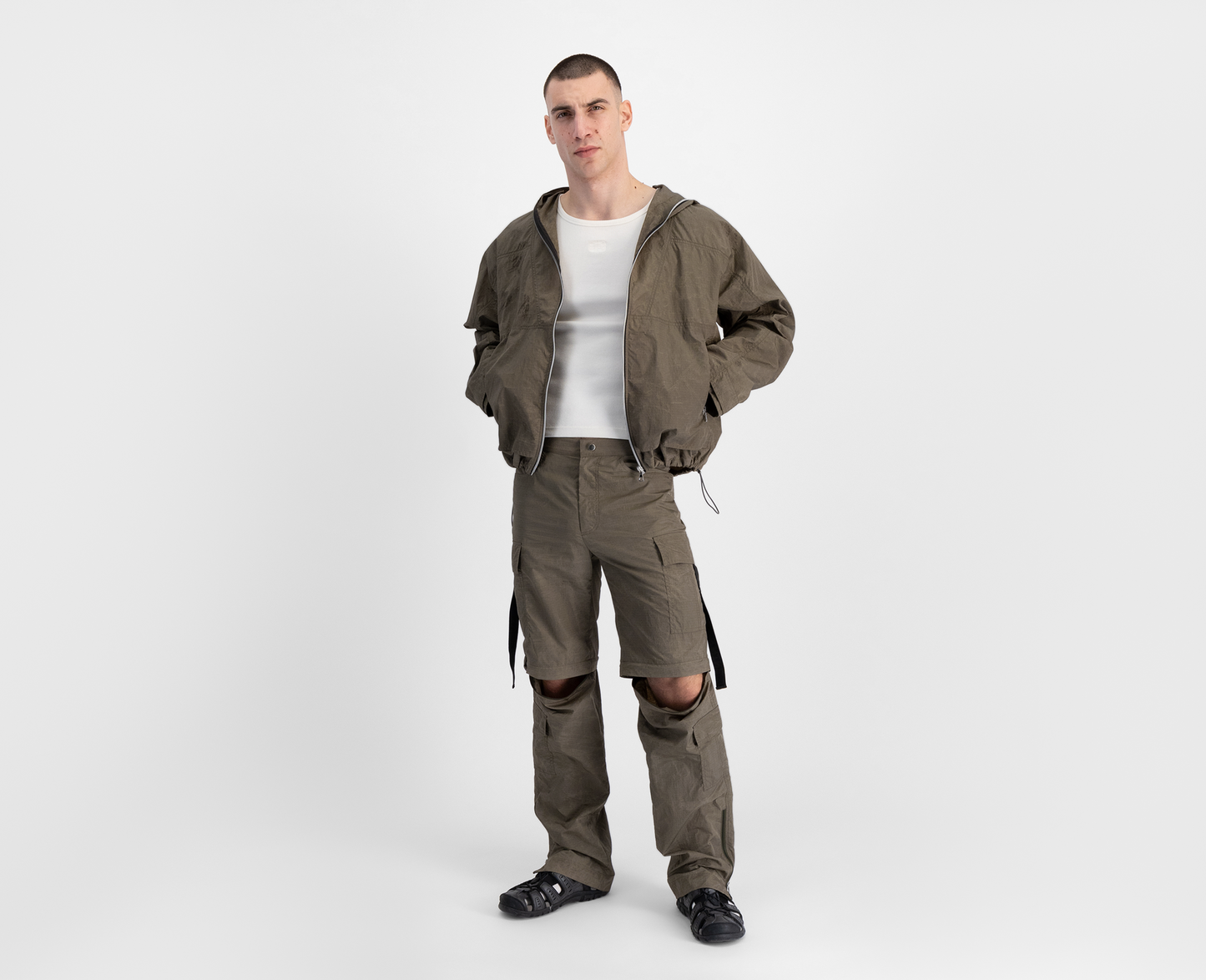 Men's lightweight cargo jacket, brown