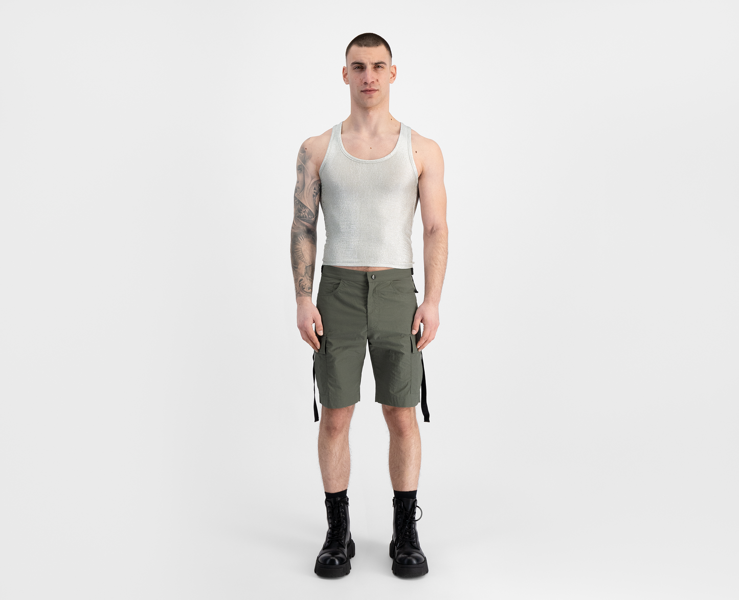 Short cargo pour homme, kaki