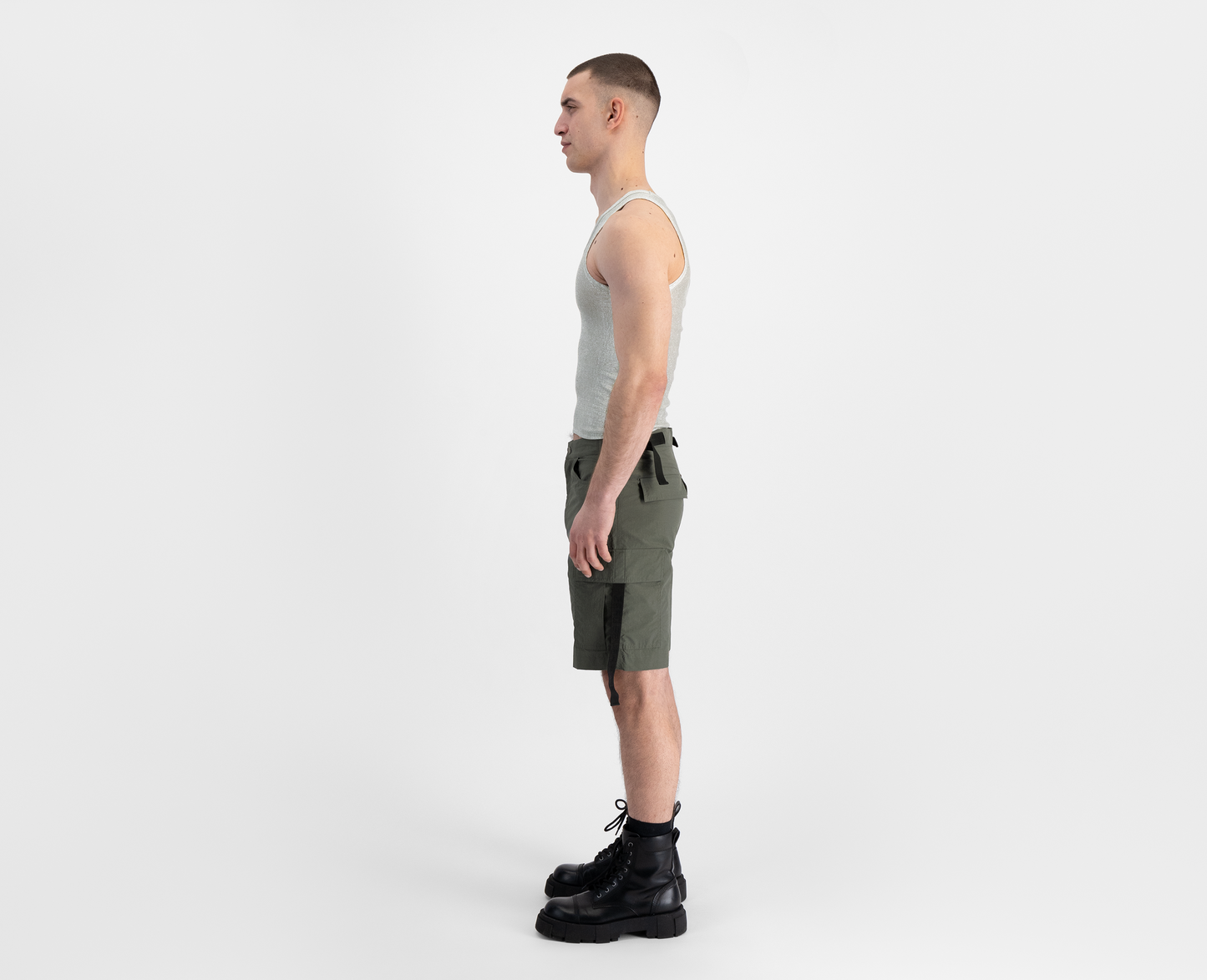 Short cargo pour homme, kaki