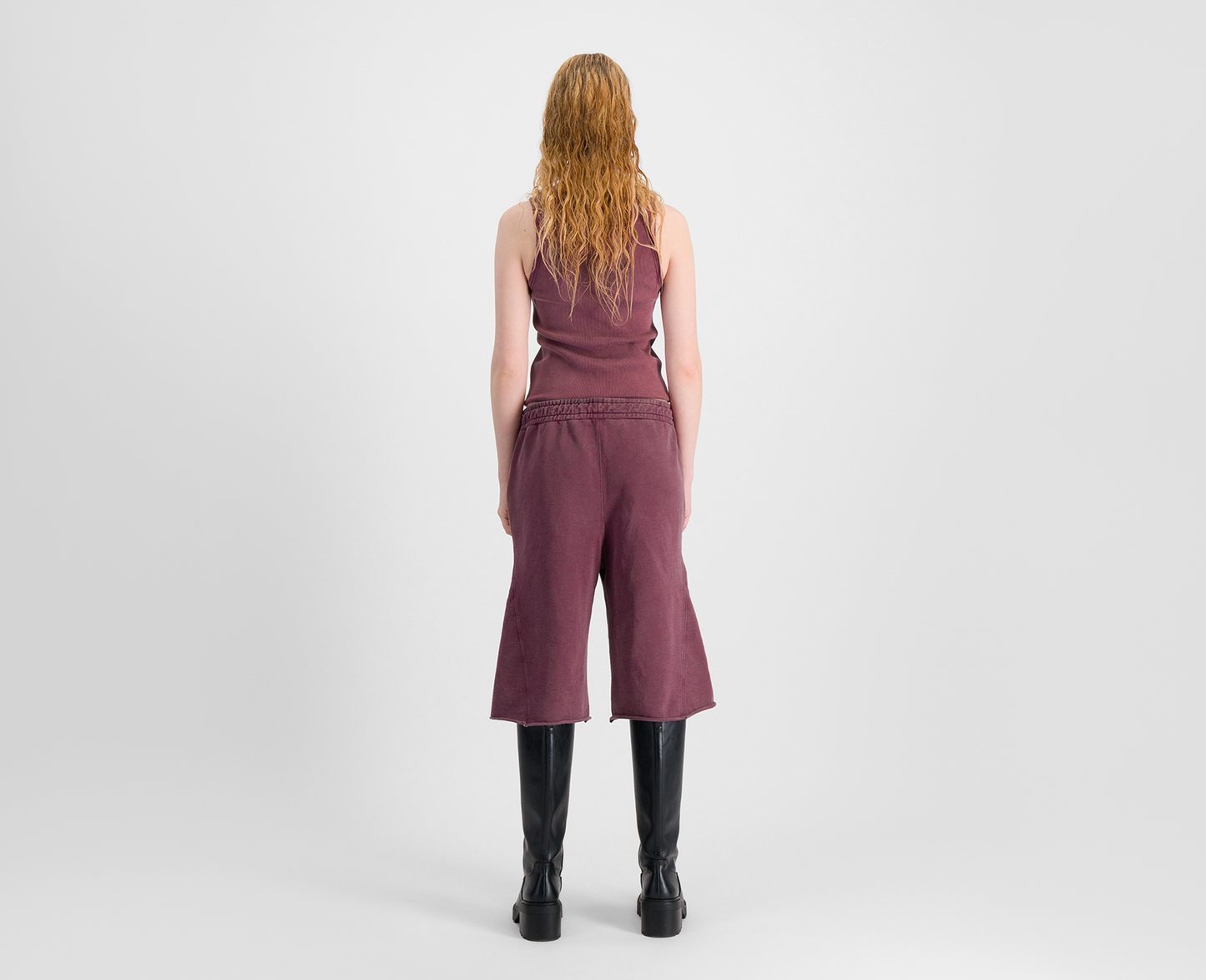 Women's 3/4 jogging pants, burgundy