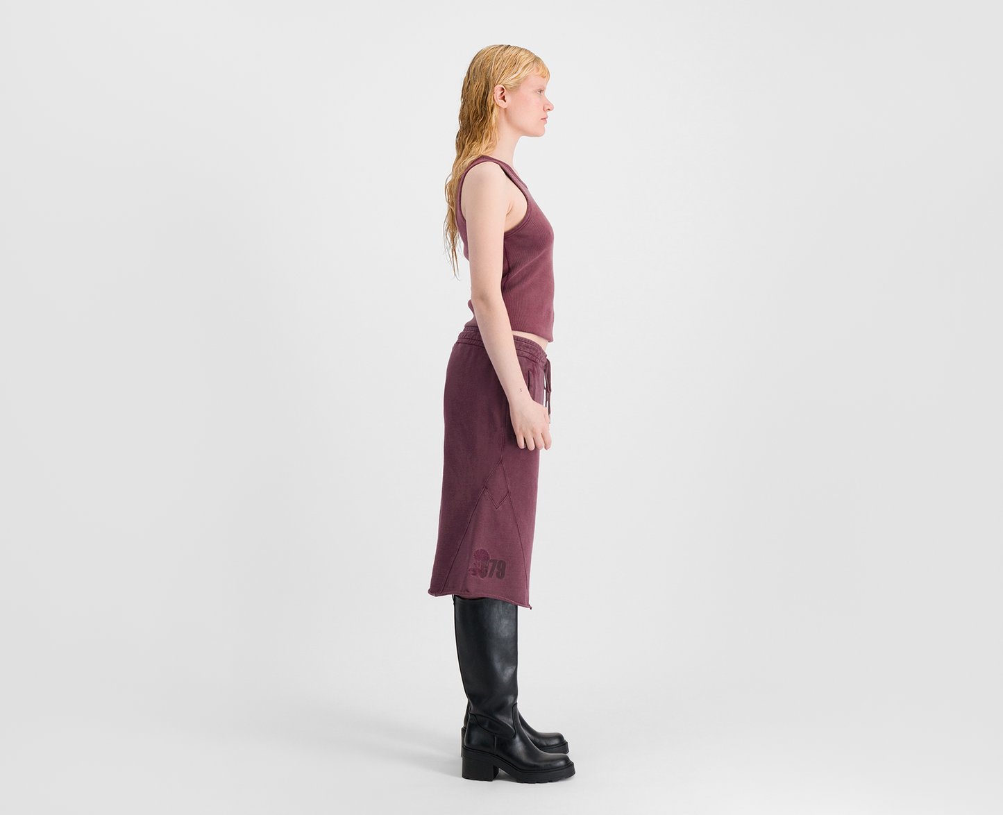 Women's 3/4 jogging pants, burgundy