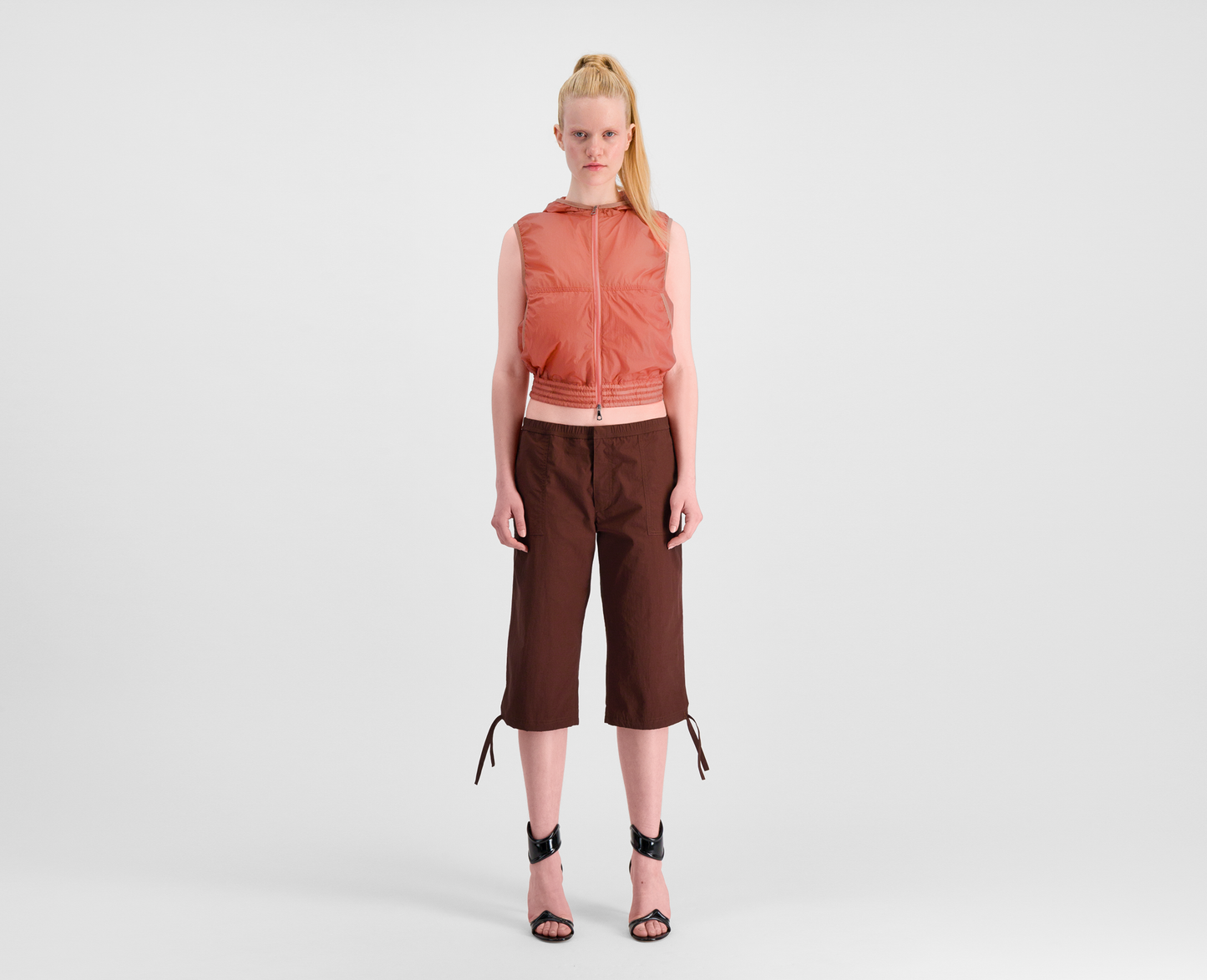 Ladies capri cargo pants, khaki