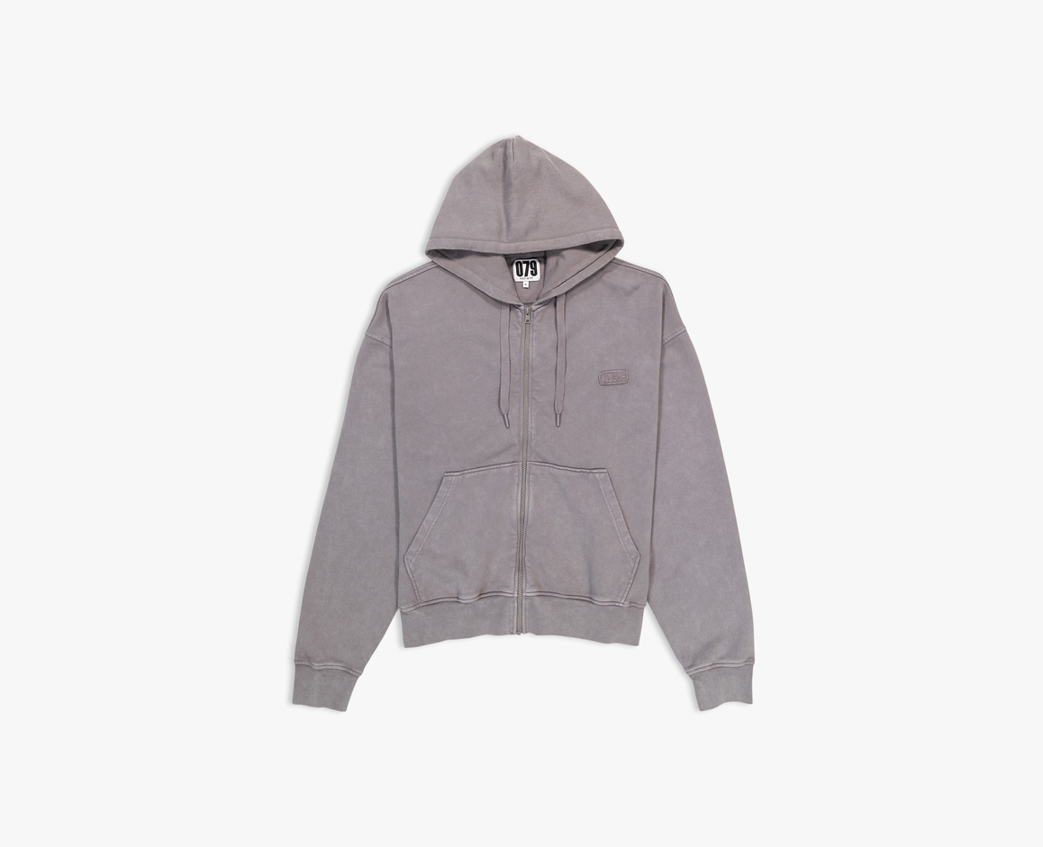 Sweat à capuche zippé pour hommes, gris