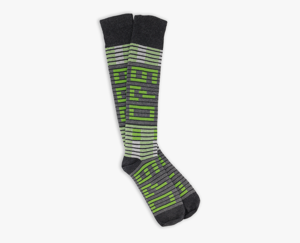 Soccer socks, gray/lime