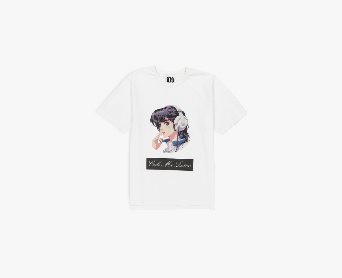 Women's "Call Me Later" print t-shirt, white