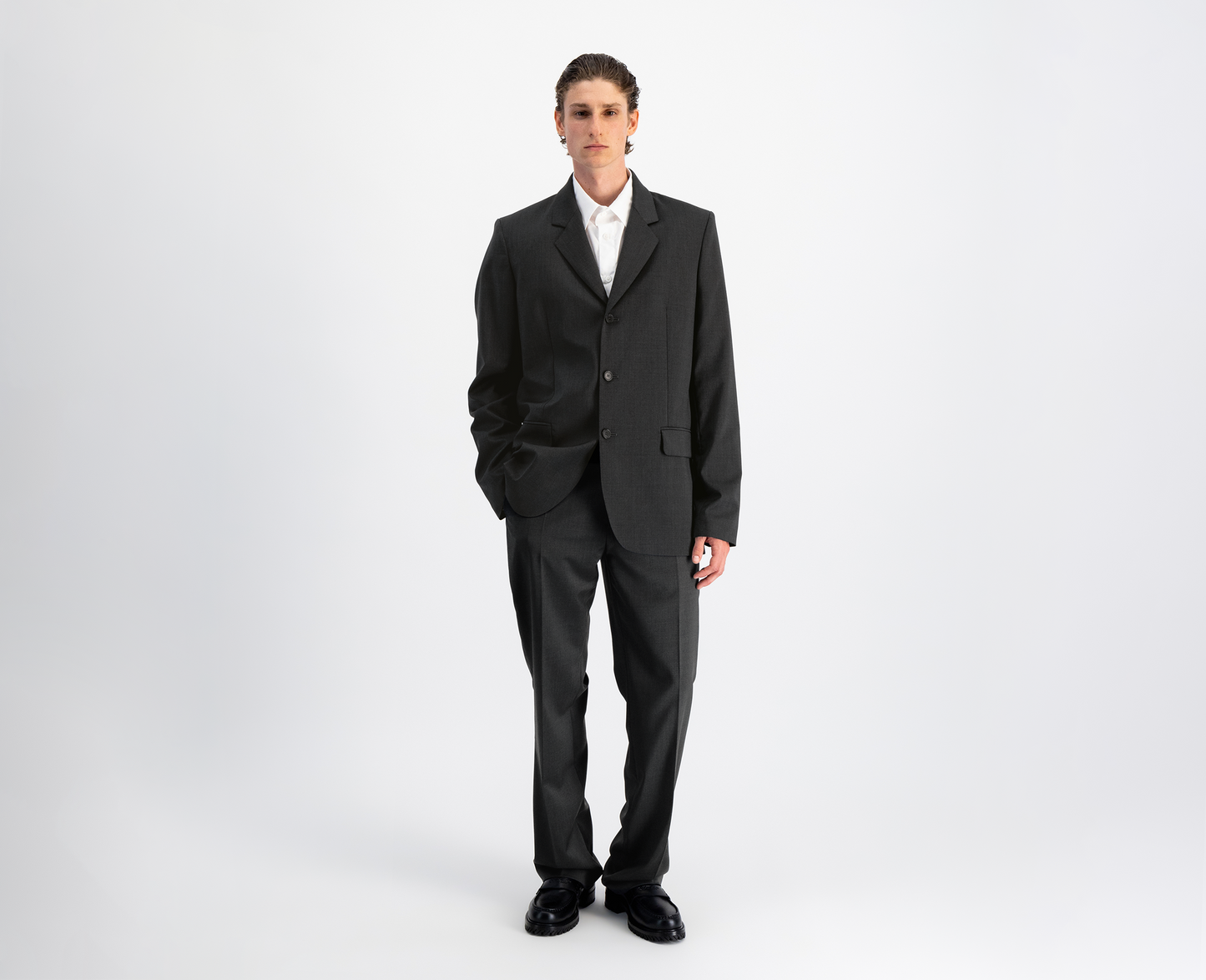 Men's wool trousers, anthracite