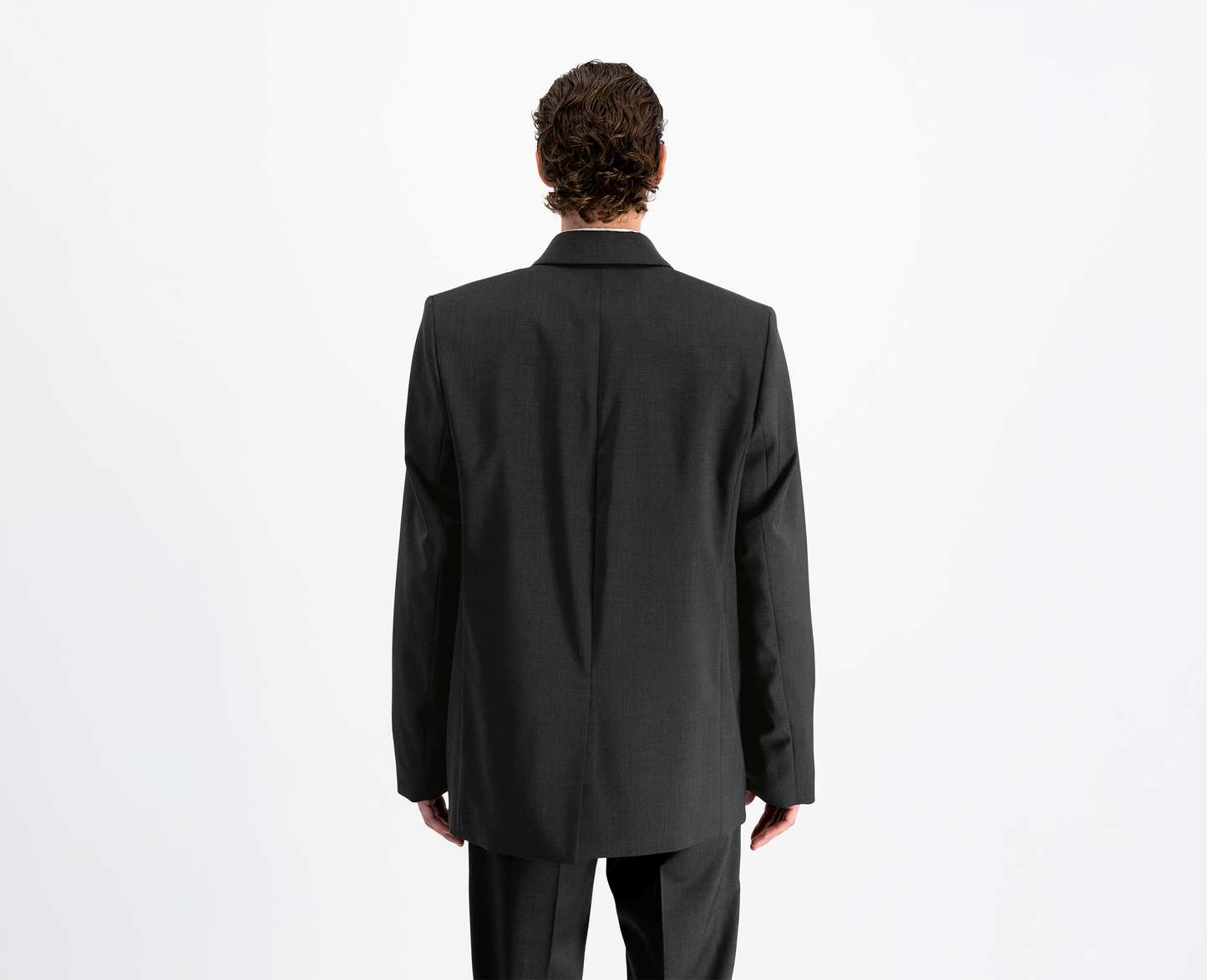 Men's oversized wool blazer, anthracite