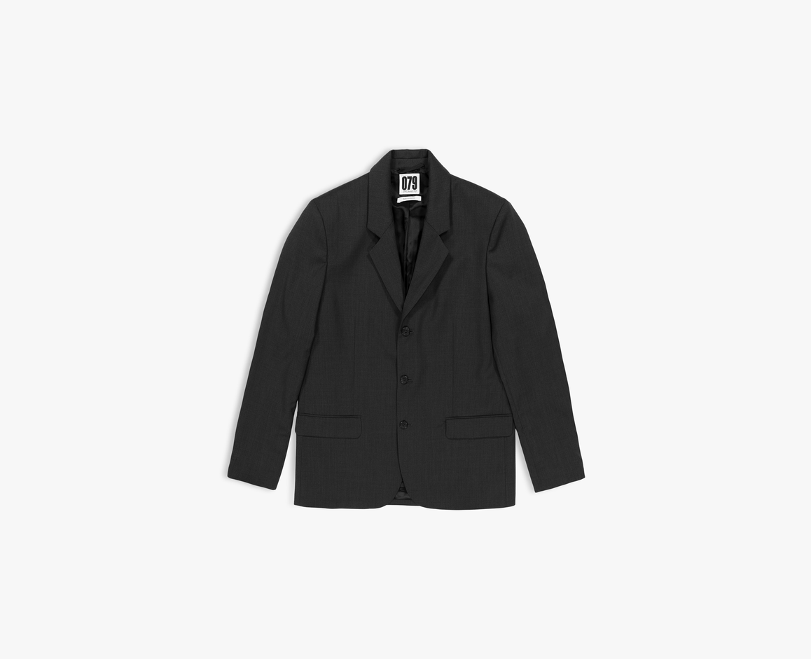 Men's oversized wool blazer, anthracite