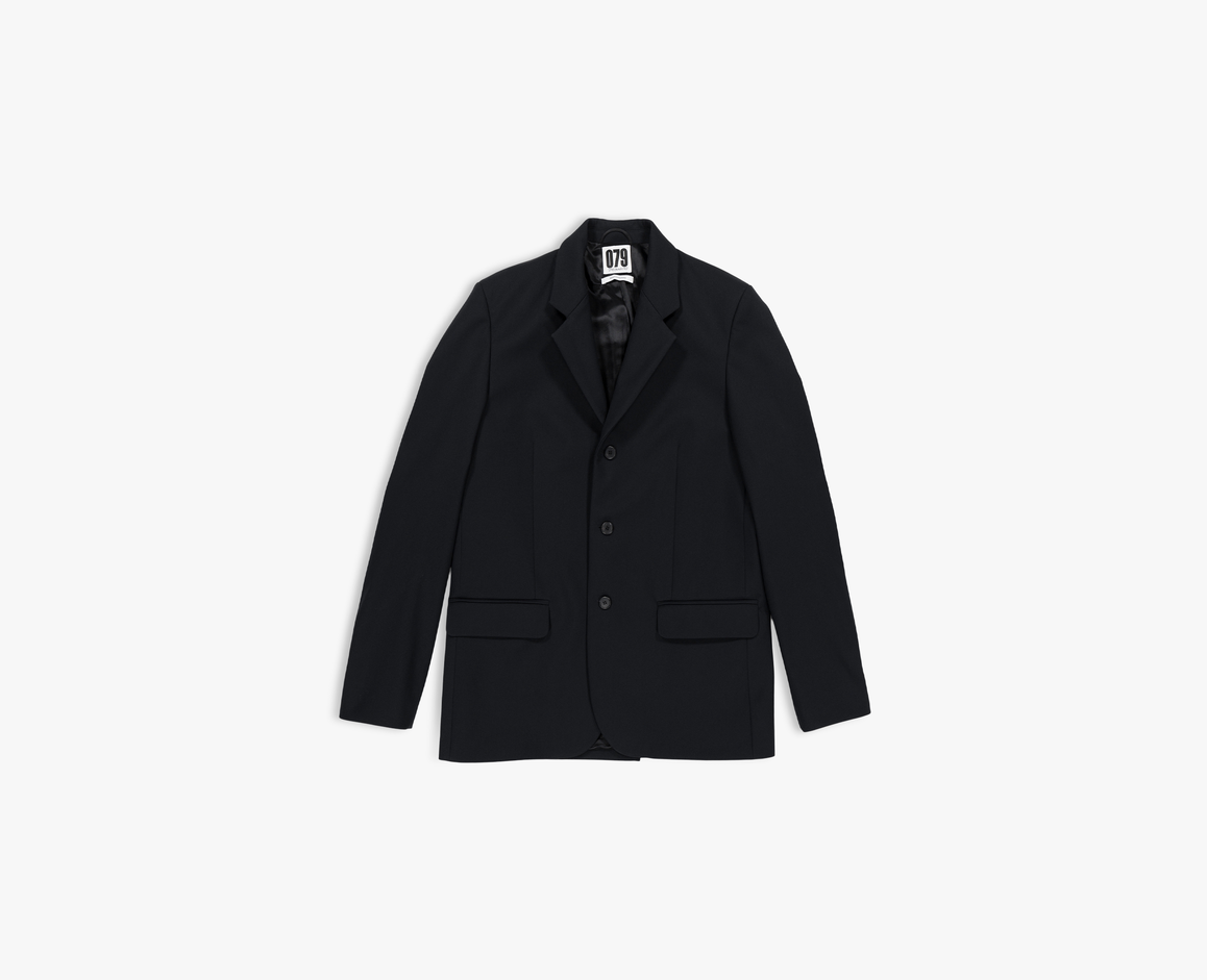 Men's wool blazer, navy blue