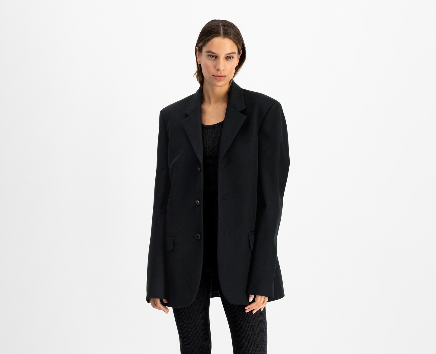 Women's wool blazer, navy blue