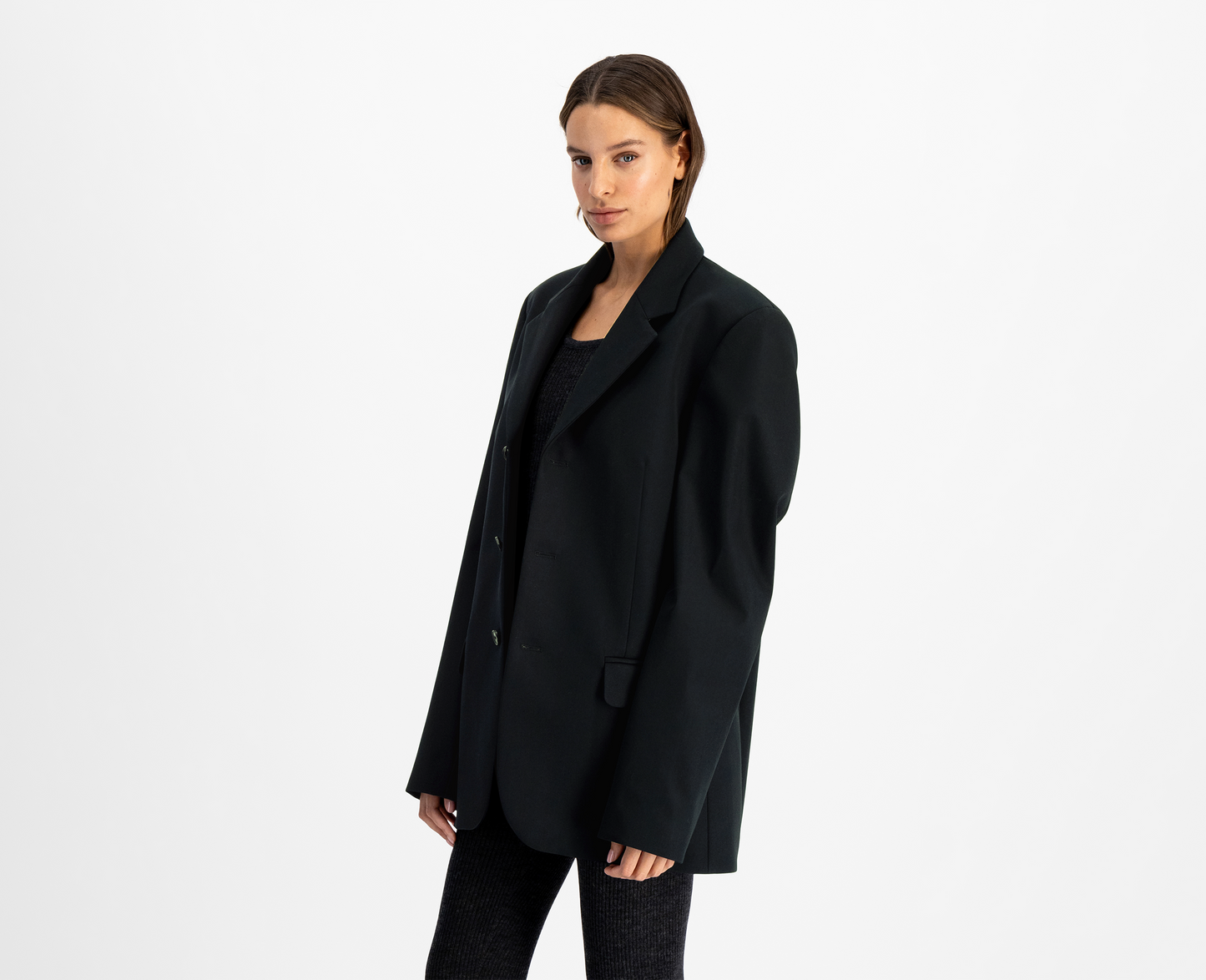 Women's wool blazer, navy blue