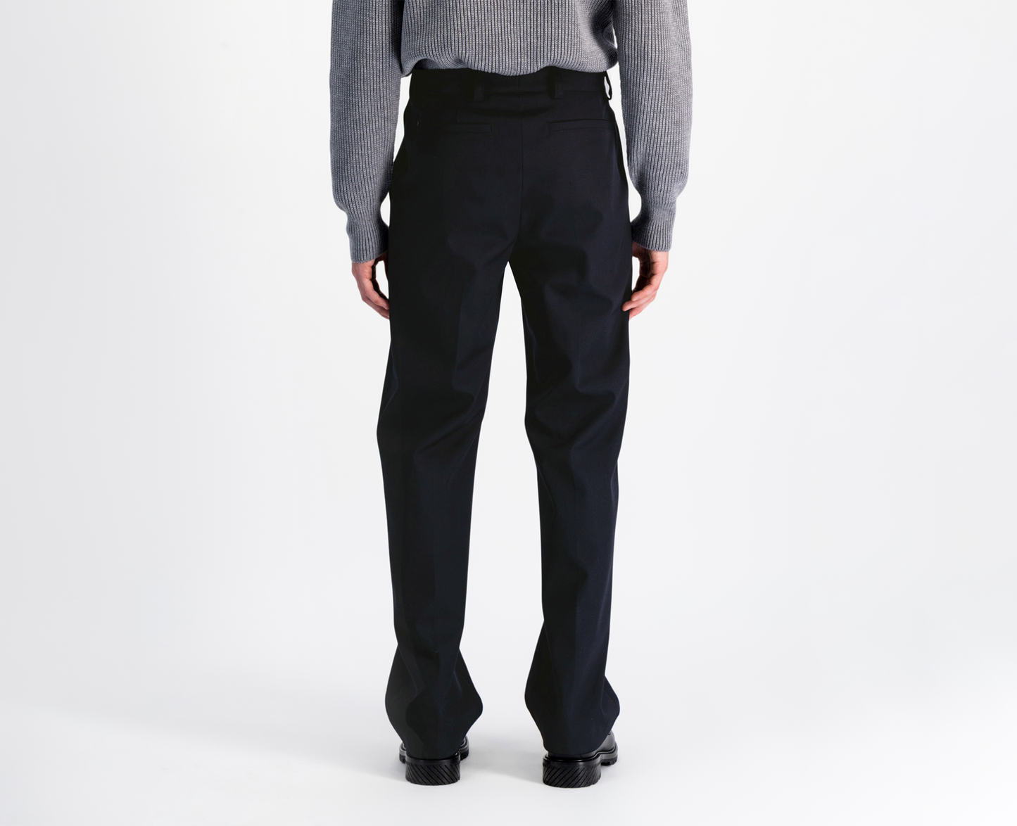 Men's wool trousers, navy blue